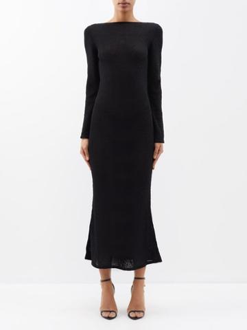 Tom Ford - Open-back Knit Midi Dress - Womens - Black
