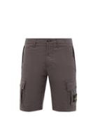 Stone Island - Logo-patch Cotton-twill Shorts - Mens - Grey