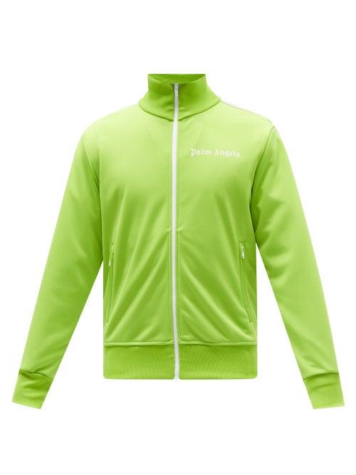 Palm Angels - Logo-print Jersey Track Jacket - Mens - Light Green
