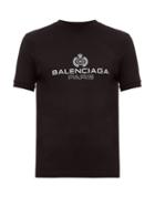 Matchesfashion.com Balenciaga - Crop Crest Printed T Shirt - Mens - Black