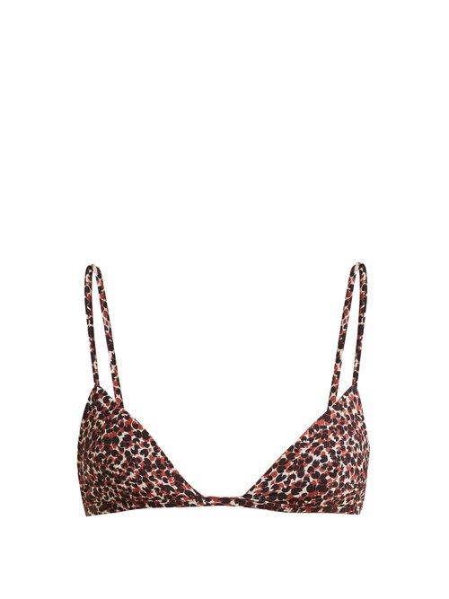 Matchesfashion.com Matteau - The Petite Triangle C D Bikini Top - Womens - Brown Print
