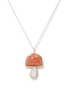 Brent Neale - Magic Mushroom Mini Coral & 18kt Gold Necklace - Womens - Orange