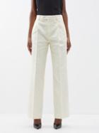 Gucci - Gg-jacquard Cotton-blend Trousers - Womens - Ivory