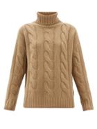 Matchesfashion.com Nili Lotan - Brynne Cable Knit Cashmere Sweater - Womens - Beige