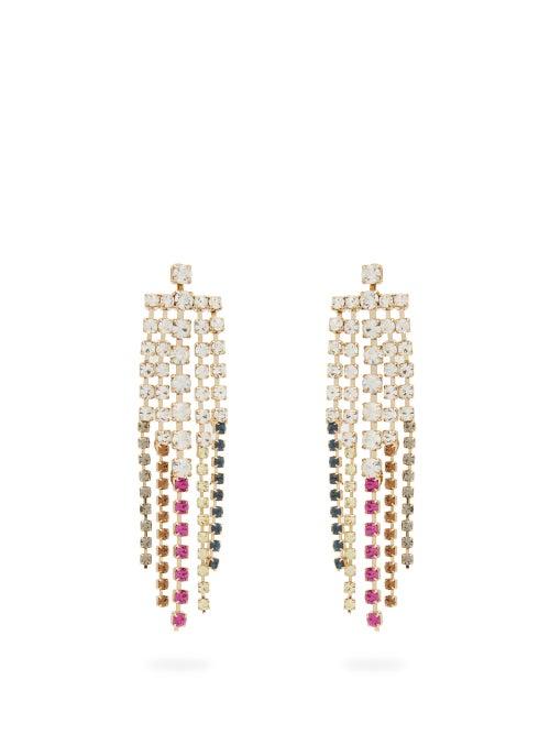 Matchesfashion.com Rosantica By Michela Panero - Sublime Crystal Tassel Drop Earrings - Womens - Multi