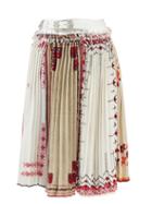 Chopova Lowena - Panelled Belted Cotton Midi Skirt - Womens - White Multi
