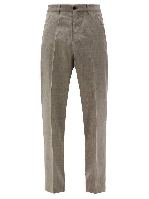 Matchesfashion.com Our Legacy - Deep-rise Wool-twill Trousers - Mens - Grey