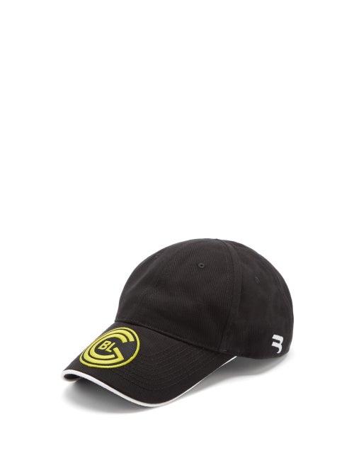 Matchesfashion.com Balenciaga - Soccer Logo-embroidered Cotton-twill Cap - Mens - Black