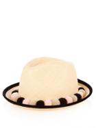 Benoît Missolin Mexico Fedora Pompom-embellished Straw Hat