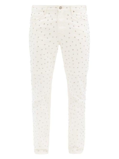 Matchesfashion.com Stefan Cooke - X Lee Studded Slim-leg Jeans - Mens - White