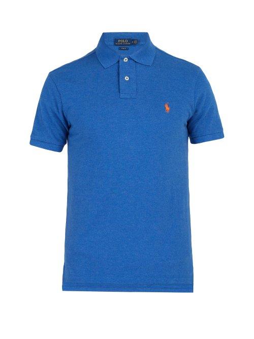 Matchesfashion.com Polo Ralph Lauren - Slim Fit Cotton Piqu Polo Shirt - Mens - Blue