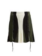 Alexander Mcqueen Lace-up Silk-blend Skirt