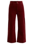 Matchesfashion.com Apiece Apart - Merida Corduroy Cropped Trousers - Womens - Dark Red