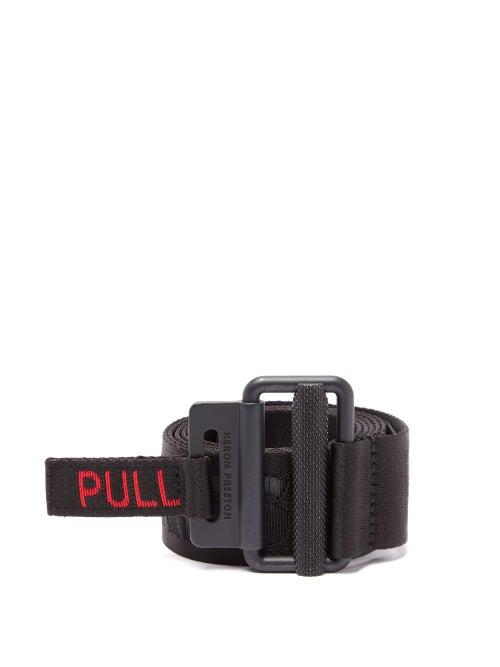 Matchesfashion.com Heron Preston - Gradient Logo Tape Belt - Mens - Black