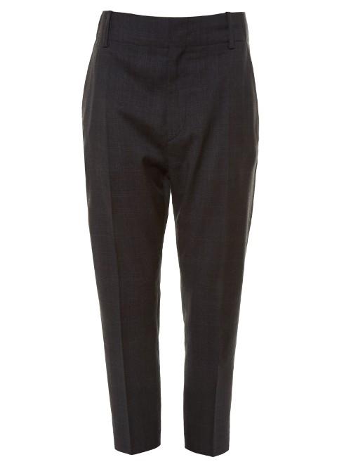 Isabel Marant Étoile Noah Checked Drop-crotch Cropped Trousers