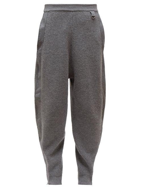 Matchesfashion.com Stella Mccartney - Split Hem Wool Track Pants - Womens - Grey
