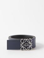 Loewe - Anagram Reversible Leather Belt - Mens - Light Navy
