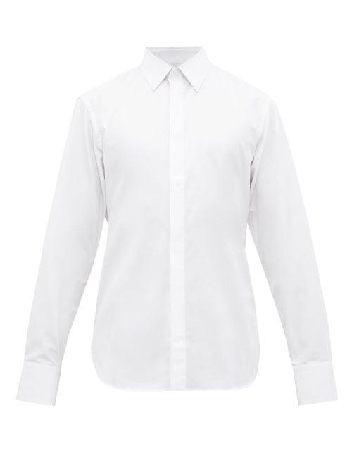 Matchesfashion.com The Row - Ethan Concealed Button Cotton Shirt - Mens - White