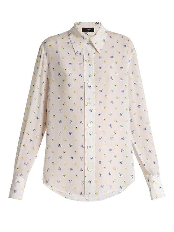 Joseph Floral-print Point-collar Shirt