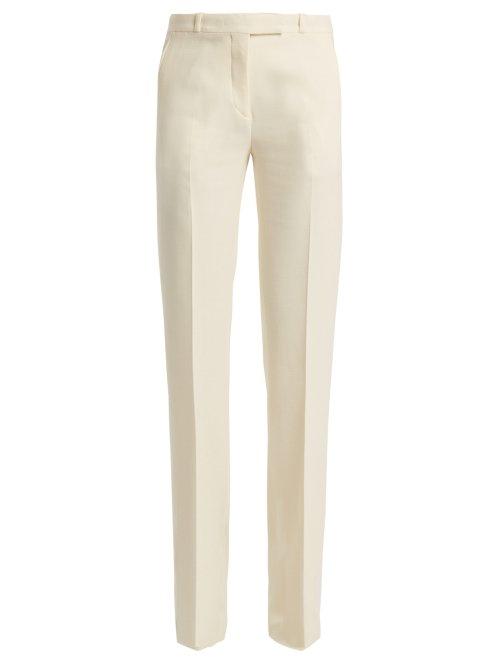 Matchesfashion.com Etro - Fuji Wool Crepe Trousers - Womens - Ivory