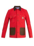Matchesfashion.com Junya Watanabe - X Carhartt Leather Trimmed Cotton Jacket - Mens - Red