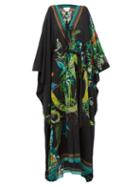 Matchesfashion.com Camilla - River Cruise Silk-crepe Maxi Dress - Womens - Black Print