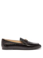 Tod's - Logo-buckle Leather Loafers - Womens - Black