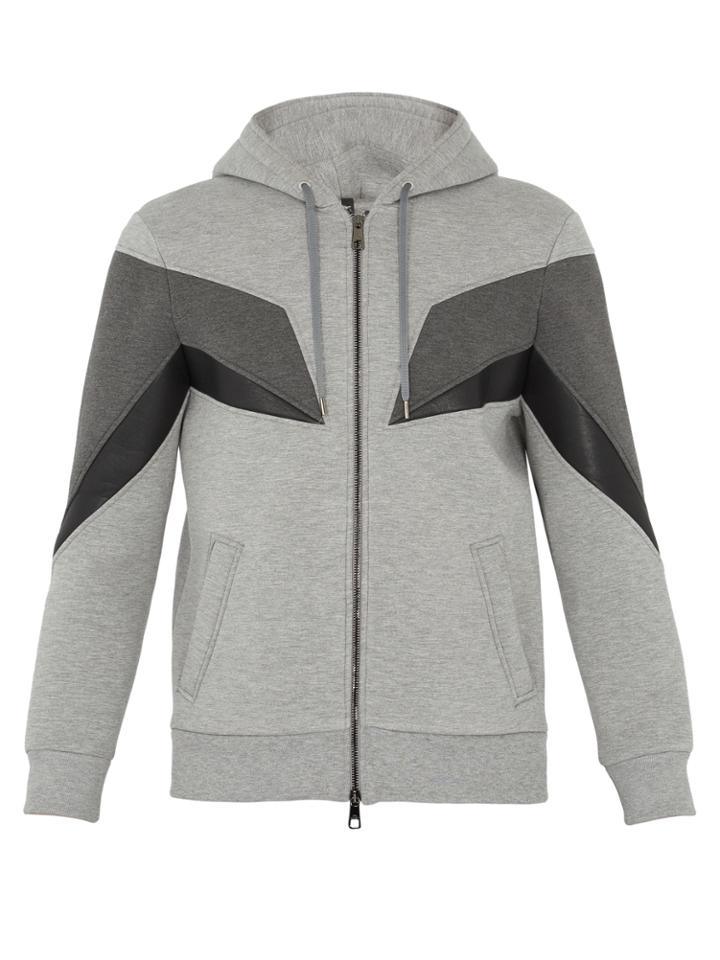 Neil Barrett Geometric-panelled Zip-through Neoprene Sweatshirt