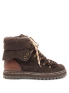Matchesfashion.com See By Chlo - Eileen Shearling Lined Suede Boots - Womens - Dark Brown