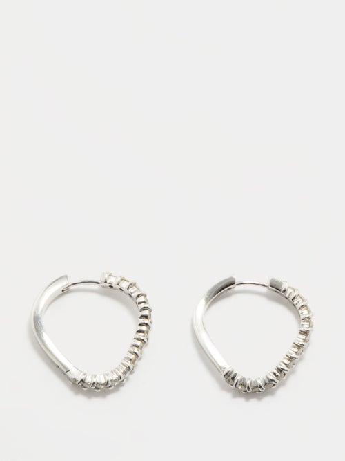 Yvonne Lon - Wave Diamond & 18kt White-gold Earrings - Womens - Diamond