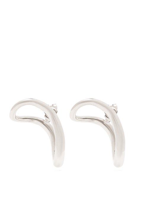 Matchesfashion.com Charlotte Chesnais - Slide 18kt Gold Plated Earrings - Womens - Silver