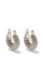Ladies Jewellery Fallon - Doughnut Zircon & 14kt White Gold-plated Earrings - Womens - Silver