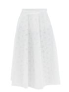 Valentino - Sangallo-embroidered Cotton-blend Skirt - Womens - White