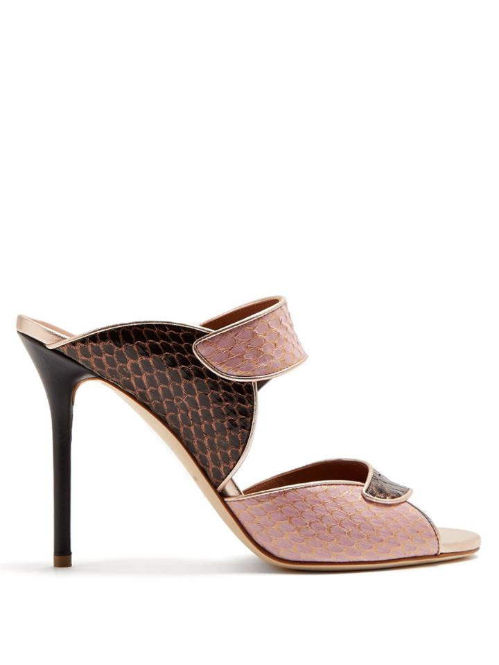 Malone Souliers Olivia Snakeskin Mules