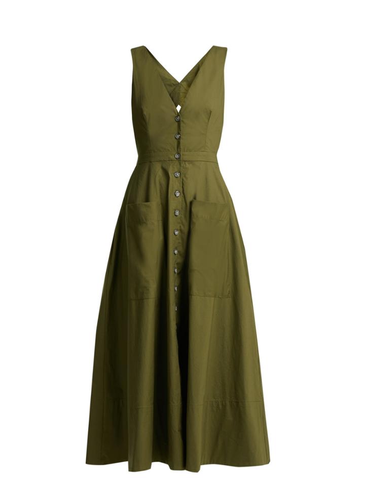 Saloni Zoey Button-down Cotton-blend Dress