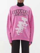 Raf Simons - Altered Reality Printed Wool Sweater - Womens - Pink White