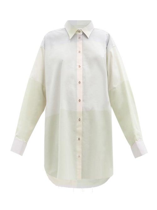 Matchesfashion.com Marques'almeida - Oversized Checked-cotton Mini Shirt Dress - Womens - Light Pink