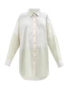 Matchesfashion.com Marques'almeida - Oversized Checked-cotton Mini Shirt Dress - Womens - Light Pink