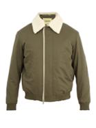 De Bonne Facture Shearling-collar Cotton Bomber Jacket