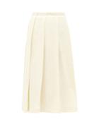 Matchesfashion.com Jil Sander - Pleated Wool-blend Midi Skirt - Womens - Ivory