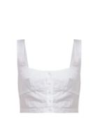 Matchesfashion.com Araks - Tilly Cropped Cotton Poplin Top - Womens - White