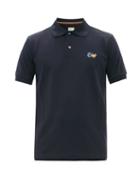 Paul Smith - Paint Splatter Cotton-piqu Polo Shirt - Mens - Navy