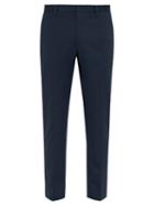 Matchesfashion.com Dolce & Gabbana - Side Stripe Tailored Cotton Blend Trousers - Mens - Blue