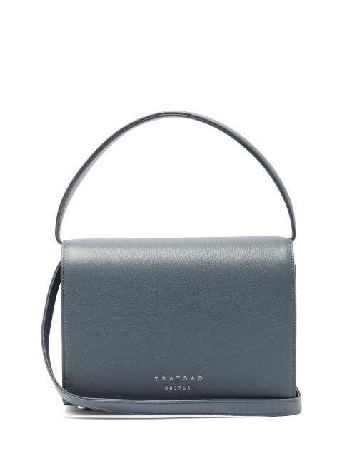 Matchesfashion.com Tsatsas - Malva 4 Grained-leather Cross-body Bag - Womens - Light Blue