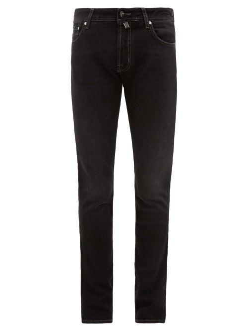 Matchesfashion.com Jacob Cohn - Mid Rise Slim Fit Cotton Blend Jeans - Mens - Black