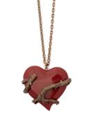 Matchesfashion.com Saint Laurent - Love Brass And Resin Necklace - Womens - Red