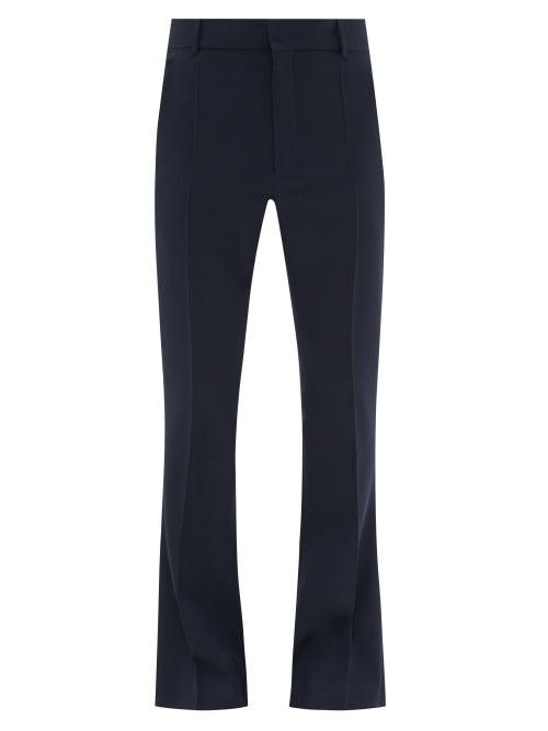 Mens Rtw Balmain - Mid-rise Wool-twill Bootcut Trousers - Mens - Navy