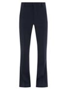Mens Rtw Balmain - Mid-rise Wool-twill Bootcut Trousers - Mens - Navy