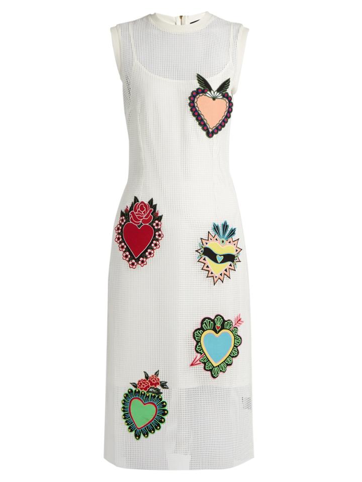 House Of Holland Heart-appliqu Mesh Dress