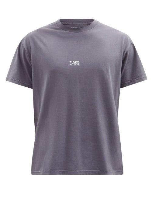 Mens Activewear 7 Days Active - Korean Town Cotton-jersey T-shirt - Mens - Black